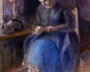 卡米耶毕沙罗 - Woman Sewing